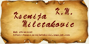 Ksenija Miletaković vizit kartica
